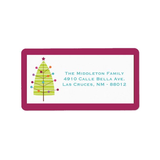 1.25 "x2.75" Modern Christma Tree Mailing Label (Voorkant)