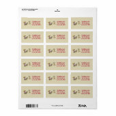 1.25 "x2.75" Tan Penguin Rudolf Mailing Adres Etiket (Full Sheet)