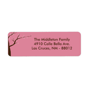 1.25 "x2.75" WT Cherry Blossom Retourlabel Etiket