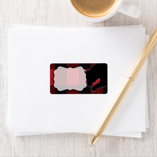 1,25 "x2,75" zakelijke adreslabel Red Buff Etiket (Insitu)