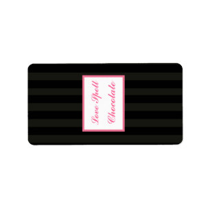 1.25 "x 2.75"Hershey's Damask/Strepen Roze Kroon Etiket