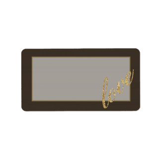 1,25 x 2,75-inch postadres Gold Foil Glitter Love Etiket