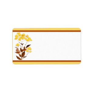 1,25" x 2,75" Mailing Adres Mosterd Geel Poppy Etiket