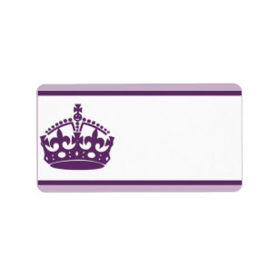 1.25"x 2.75"Mailingadres Royal Paarse Kroon/S Etiket