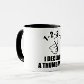 1-2-3-4 verklaar ik een duimoorlog B-W Mok (Voorkant links)