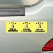 1-2-3-4 verklaar ik een duimoorlog bumpersticker (Op auto)