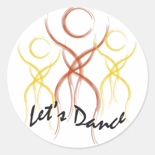 1 2 3 Laten we dansen Ronde Sticker (Voorkant)
