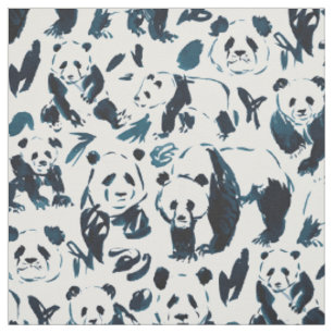1-2-3 PANDAS Cute Sketchy Pandas Stof