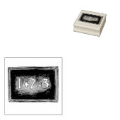 1+2=3 Wiskunde Teacher Slate School Chalkboard Ste Rubberstempel (Gestempeld)