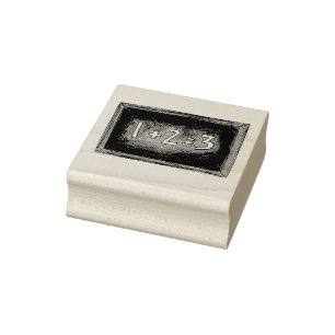 1+2=3 Wiskunde Teacher Slate School Chalkboard Ste Rubberstempel