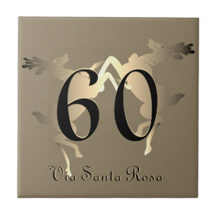 1-2 cijferig nummer rendier huisnummer en straat tegeltje