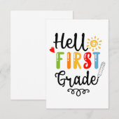 1/2- Hallo eerste graad Shirt, eerste graad RSVP Kaartje (Voorkant / Achterkant)