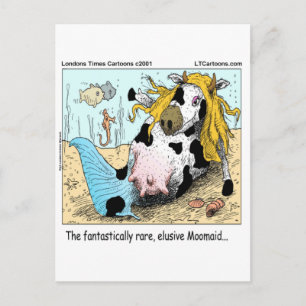 1/2 Koe 1/2 Zeemeermin Moomaid Grappig Briefkaart