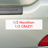 1/2 Marathon 1/2 luie! Bumpersticker (Op auto)