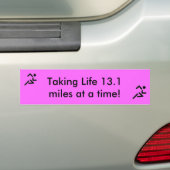 1/2 Marathon met bumpersticker (Op auto)
