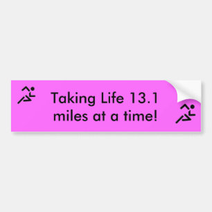 1/2 Marathon met bumpersticker