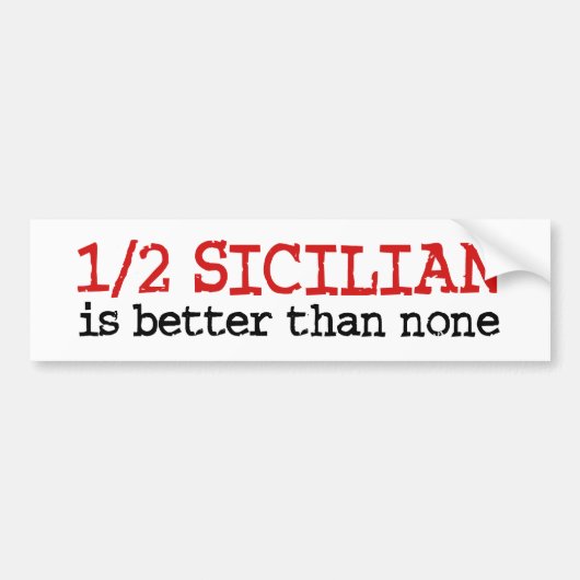 1/2 Sicilië Bumpersticker (Voorkant)
