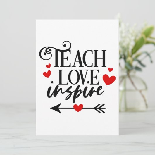 1/2 Teach Love Inspire Shirt kleuterleraren Bedankkaart (Staand voorkant)