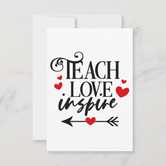 1/2 Teach Love Inspire Shirt kleuterleraren Bedankkaart (Voorkant)