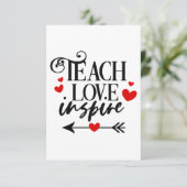 1/2 Teach Love Inspire Shirt kleuterleraren Bedankkaart (Staand voorkant)