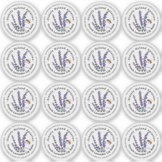 1.33"Lippenbalsem 0.5 oz Metalen Tin Deksel Label  (Voorkant)