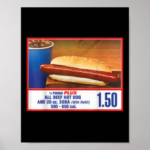 $1.50 Food Court Hot Dog en Soda Combo Poster