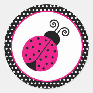 1.5"Envelopverbinding Zwart de Lentetijd Dame Bug Ronde Sticker