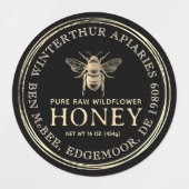 1.5" Gouden  Bee Waterdichte Vinyl Honing Label (Design 1)