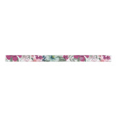 1.5" Grosgrain lint Tropische bloemen op wit (Voorkant)