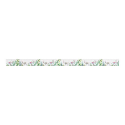 1,5-inch Grosgrain lint Boho Llama Bohemian Cacti  (Voorkant)