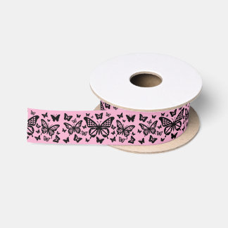 1,5 inch Roze Inheemse Vlinder Dans Lint