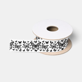 1,5 Inch Witte Inheemse Vlinder Dans Lint