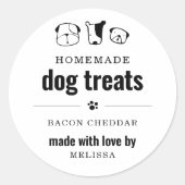 1,5-inch zelfgemaakte hondentraktatie cadeau- of g ronde sticker (Voorkant)