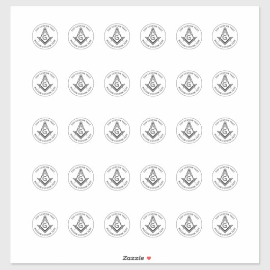 1,5" Masonic Square and Compass Stickers 30 stuks (Vel)