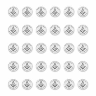 1,5" Masonic Vierkant en Kompas Stickers 30 stuks