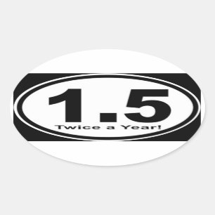 1,5 mijl twee keer per jaar! Sticker
