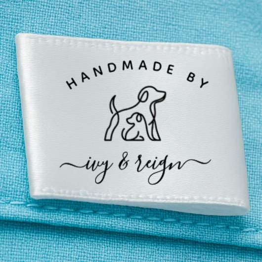 1.5" Script Handmade by Custom logo cut and sew Lint