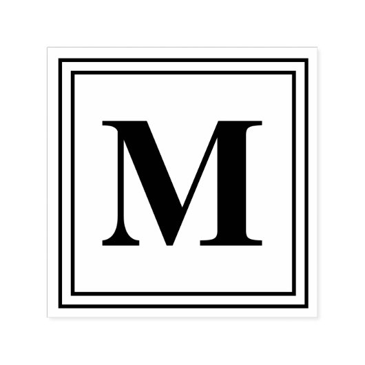 1,5 x 1,5-inch monogram zelfinktende stempel (Design)