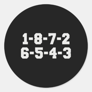 1-8-7-2-6-5-4-3 RONDE STICKER
