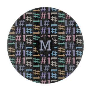"# 1" Aangepast monogram patroonmonogram snijbord Snijplank