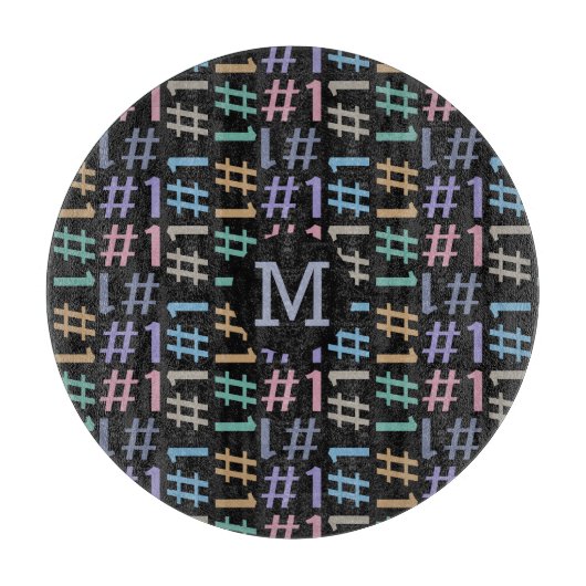 "# 1" Aangepast monogram patroonmonogram snijbord Snijplank (Voorkant)