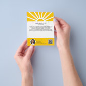 1 | Aangepaste Foto QR Modern Sunrise Yellow Busin Flyer (Hand)