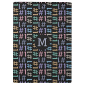 "# 1" aangepaste monogram patroon klembord (Achterkant)