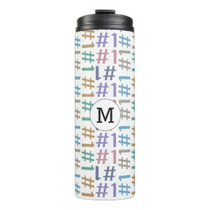 "# 1" aangepaste monogram patroon tumbler thermosbeker