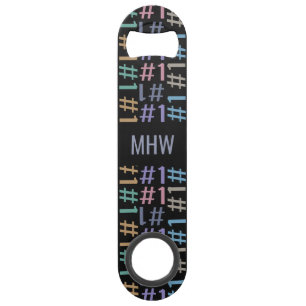 "# 1" Aangepaste monogram patroonflesopeners Speed Flessenopener