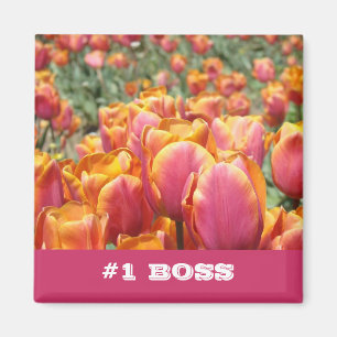 #1 aimants de BOSS cadeaux Fleurs de Tulipe Orange