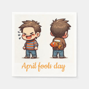 1 april vissen jongens papieren servetten