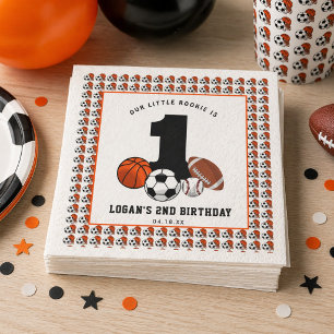 1 Ball Sports Theme Boy's 1st Birthday Servet