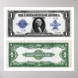 1 Bankbiljet Silver Certificate 1923 Poster
