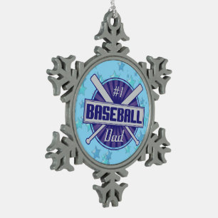 #1 Baseball Pap Kerstboom Snowflake Ornament